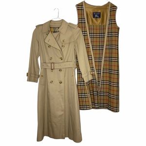 Burberry Chelsea Heritage Vintage Trench Coat Honey Tan Camel Wool Liner LONG